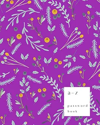 a z password book 8x10 big password notebook with a z alphabet index large print format massive floral berry