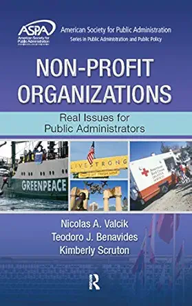 non profit organizations real issues for public administrators 1st edition nicolas a valcik ,teodoro j