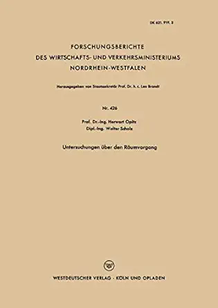 untersuchungen a 1/4ber den ra umvorgang 1st edition herwart opitz 3663038319, 978-3663038313