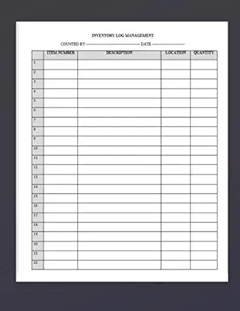 inventory log management 125 pages size 8 5 x 11 inches non perforated 1st edition raphael dume 1074229401,
