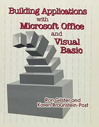 building applications with microsoft office/visual basic 1st edition ron gilster ,karen braunstein post