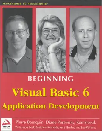 beginning visual basic 6 application development 1st edition pierre boutquin ,matthew reynolds ,ken slovak