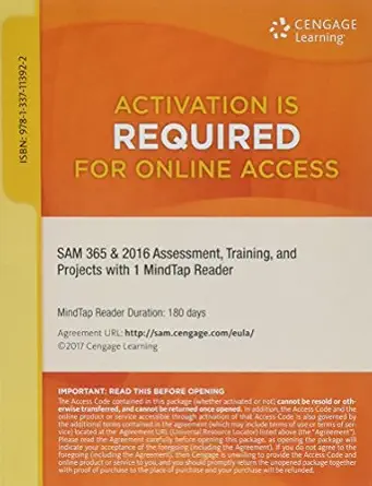 sam 365 and 2016 assessments trainings and projects printed access card with access to 1 mindtap reader for 6
