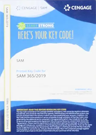 sam 365 and 2019 assessments training and projects printed access card with access to ebook 1 term 1st
