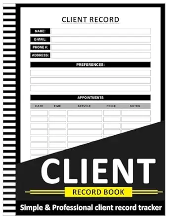 client record book track past customers appointments information client data organizer for small and big