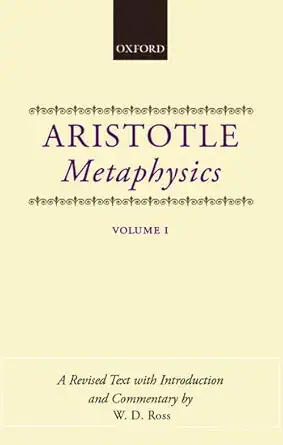 aristotles metaphysics 1st edition aristotle ,w d ross 0198141076, 978-0198141075