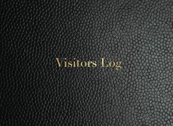 visitors book black leather look simplistic sign in register for office work business hospitality childcare