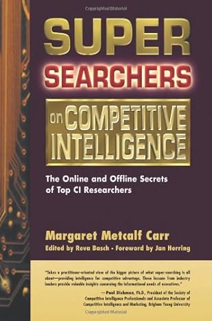 super searchers on competitive intelligence the online and offline secrets of top ci researchers 1st edition