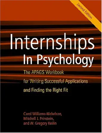 internships in psychology the apags workbook for writing successful applications and finding the right fit