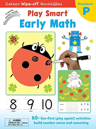play smart early math ages 2 4 at home wipe off workbook with erasable marker 1st edition gakken early