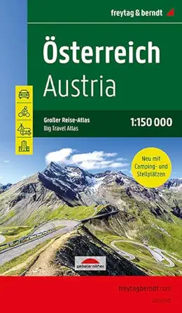 austria road atlas 1 150 000 large travel atlas with camping and parking spaces 1st edition freytag berndt