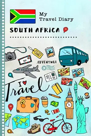 south africa my travel diary kids guided journey log book 6x9 record tracker book for writing sketching