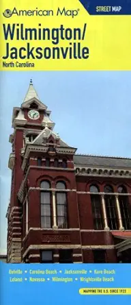 american map corporation wilmington and jacksonville north carolina pocket map 1st edition american map