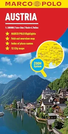 austria marco polo map 1st edition marco polo travel publishing marco polo travel publishing 3829755864,