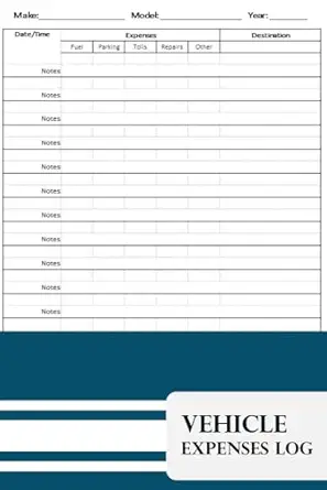 vehicle expenses log vehicle expenses journal ideal for business owners and employees 1st edition paper chili