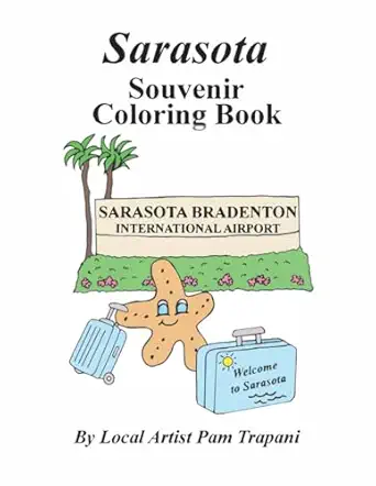 sarasota souvenir coloring book 1st edition pam trapani 1734307811, 978-1734307818