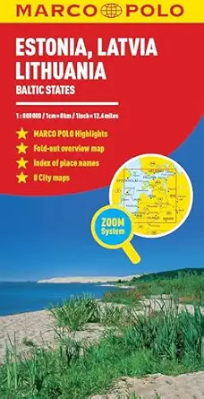 estonia latvia lithuania marco polo map 1st edition marco polo travel publishing marco polo travel publishing