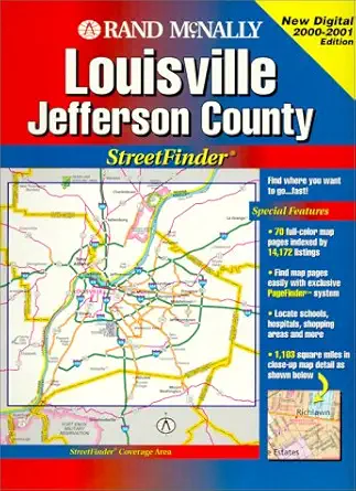 rand mcnally streetfinder louisville jefferson county 1st edition rand mcnally and company 0528978950,