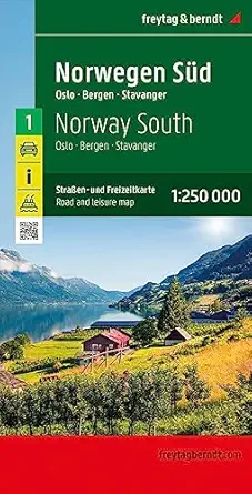 norway south road and leisure map 1 250 000 1st edition freytag berndt 3707921603, 978-3707921601