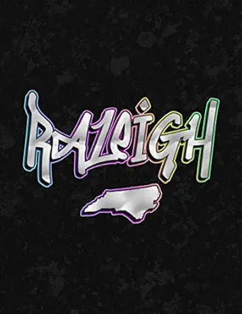 raleigh 150 page 8 5 x 11 lined notebook graffiti print city name and north carolina state map journal book