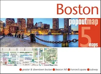 boston popout map 1st edition compass maps ltd 1910218006, 978-1910218006