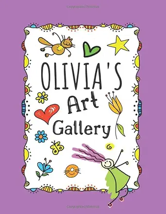 olivias art gallery cute personalized sketchbook for girls 100+ large pages for drawing sketching and