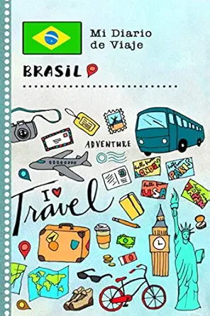 brasil mi diario de viaje libro de registro de viajes guiado infantil cuaderno de recuerdos de actividades en