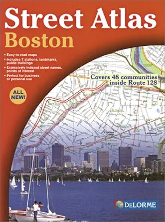 boston street atlas 1st edition delorme 0899334016, 978-0899334011