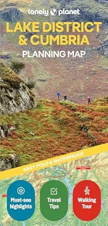 lonely planet lake district and cumbria planning map 1st edition lonely planet 1788688376, 978-1788688376