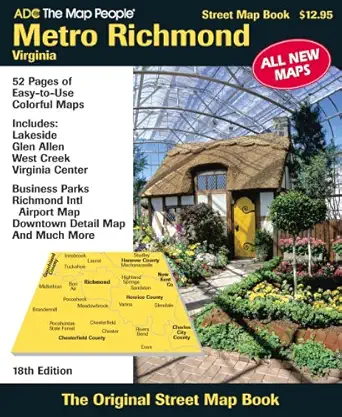adc metro richmond virginia street map book 1st edition the map people adc 0875307698, 978-0875307695