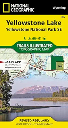 yellowstone lake yellowstone national park se map 1st edition national geographic maps trails illustrated