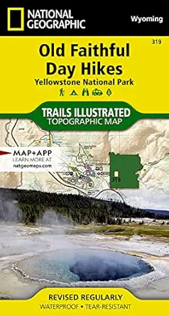 old faithful day hikes yellowstone national park map 1st edition national geographic maps trails illustrated
