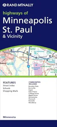 rand mcnally minneapolis/ st paul minnesota major roads and highways 1st edition rand mcnally and company