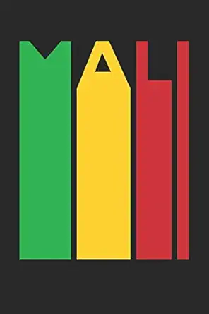 vintage mali notebook retro mali planner malian flag diary mali travel journal medium college ruled journey