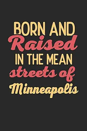 born and raised in the mean streets of minneapolis 6x9 notebook dot grid city of birth 1st edition us city