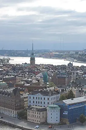 view over gamla stan in stockholm sweden journal 150 page lined notebook/diary 1st edition cool image