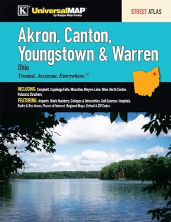 akron canton youngstown and warren oh street atlas 1st edition kappa map group 0762578025, 978-0762578023