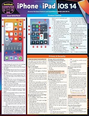 iphone and ipad ios 14 a quickstudy laminated reference guide 1st edition jennifer zaczek kepler 1423246276,