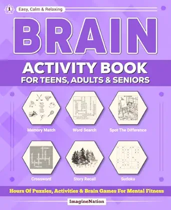 brain activity book for teens adults and seniors hours of puzzles activities and brain games for mental