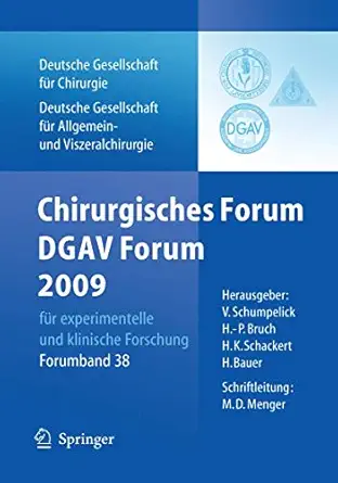 chirurgisches forum und dgav 2009 fa 1/4r experimentelle und klinische forschung 126 kongress der deutschen