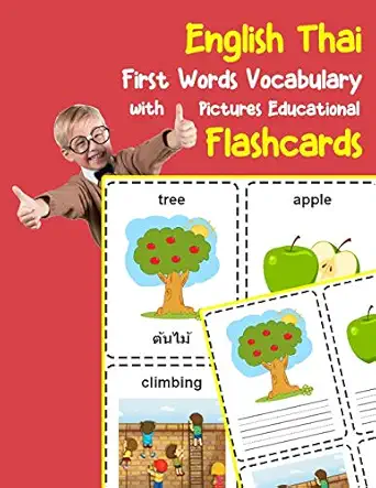 english thai first words vocabulary with pictures educational flashcards fun flash cards for infants babies