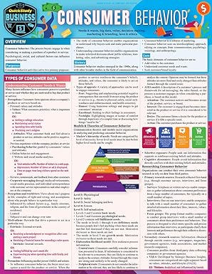 consumer behavior a quickstudy laminated reference guide 1st edition maria siano 1423246144, 978-1423246145