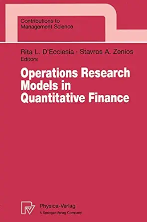 operations research models in quantitative finance proceedings of the xiii meeting euro working group for
