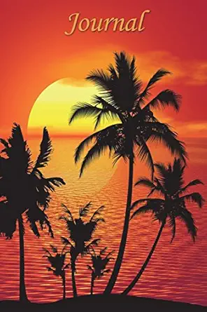 journal red sunset on ocean blank notebook diary 110 pages college ruled 6x9 inches 1st edition one dot