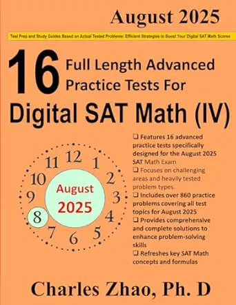 16 full length practice tests and study guide for prep of digital sat math test prep and study guides crafted