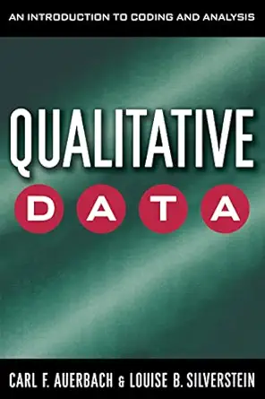 qualitative data an introduction to coding and analysis 1st edition carl auerbach ,louise b silverstein