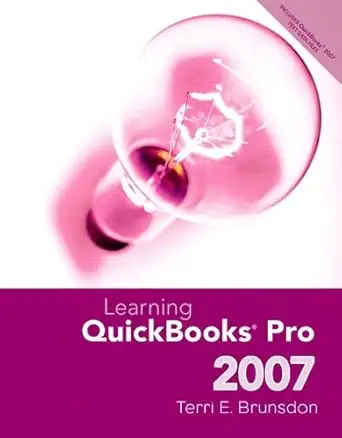 learning quickbook pro 2007 1st edition terri e brunsdon 0132419386, 978-0132419383