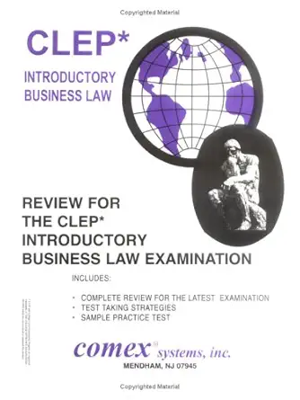 review for the clep introductory business law 1st edition thomas orr 1560301333, 978-1560301332