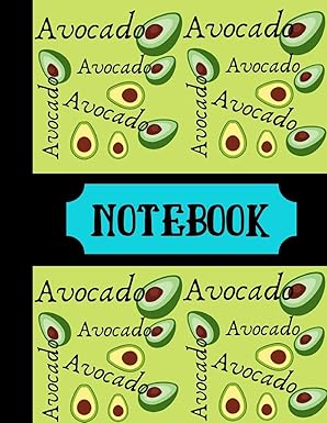 notebook avocado notebook green writing gift lined notebook 130 pages 8 5 x 11 1st edition shae athena