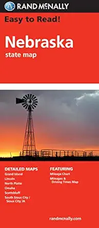 easy to read nebraska state map 1st edition rand mcnally 0528881841